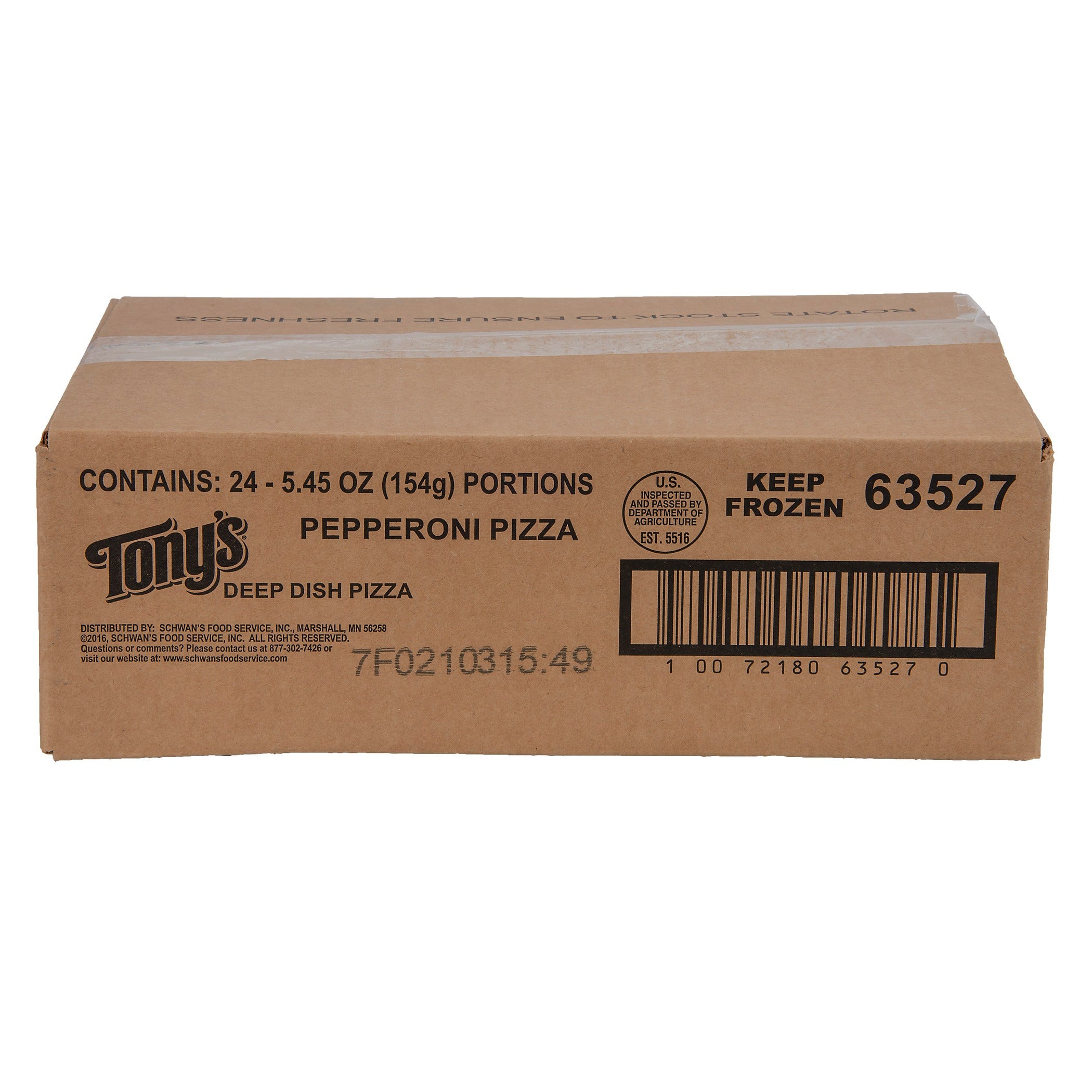 Sfs Tony's Deep Dish Pepperoni Pizza Iw5.45 Ounce Size 24 Per Case.