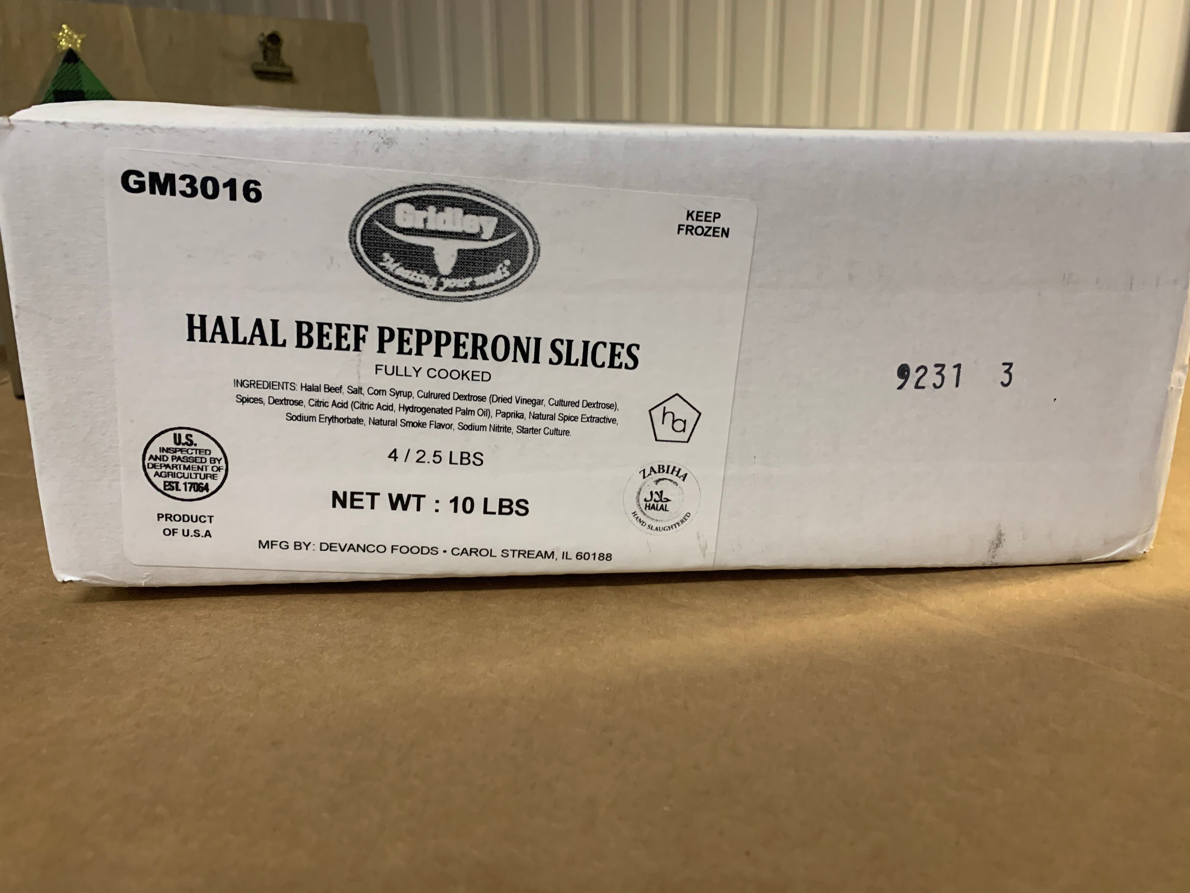 All Beef Halal Pepperoni 5 Pound Each 2 Per Case.