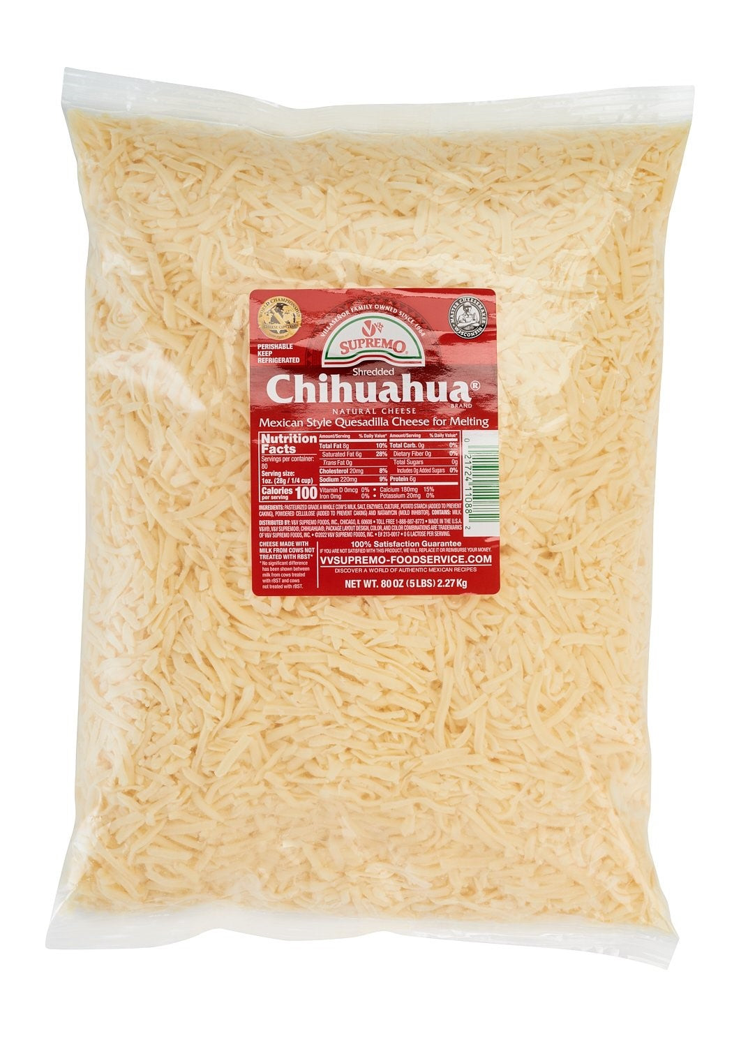 Shredded Queso Chihuahua 5 Pound Each - 4 Per Case. – WebFoodStore