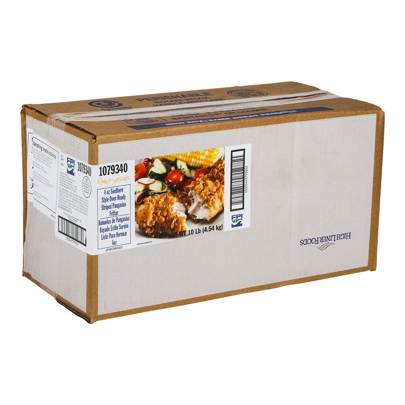 Southern Style Oven Ready Striped Pangasius Fritter 10 Pound Each - 1 Per Case.