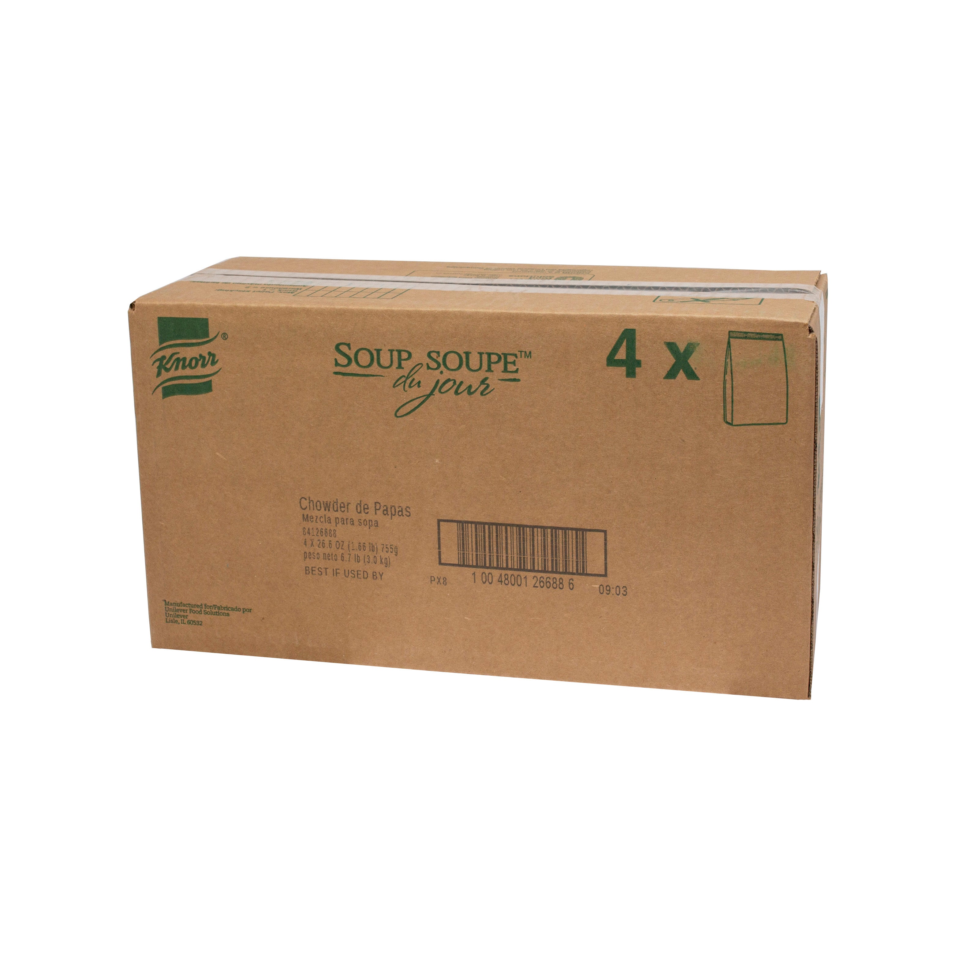 Knorr Soup Du Jour Potato Chowder 26.6 Fluid Ounce 4 Per Case.