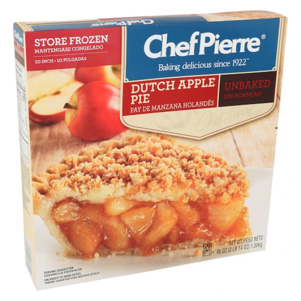 Chef Pierre Pie Dutch Apple Unbaked 10" 46 Ounce Size - 6 Per Case.