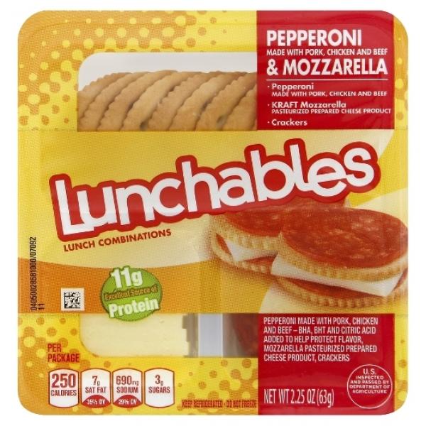 Lunchable Pepperoni & Mozzarella, 2.25 Ounce Size 16 Per Case.