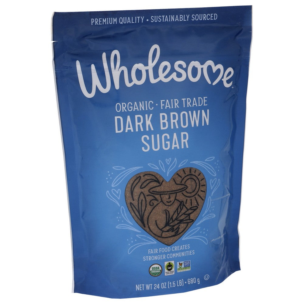 Wholesome Sugar Brown Dark Organic Ftc - 24 Ounce, Case of 6