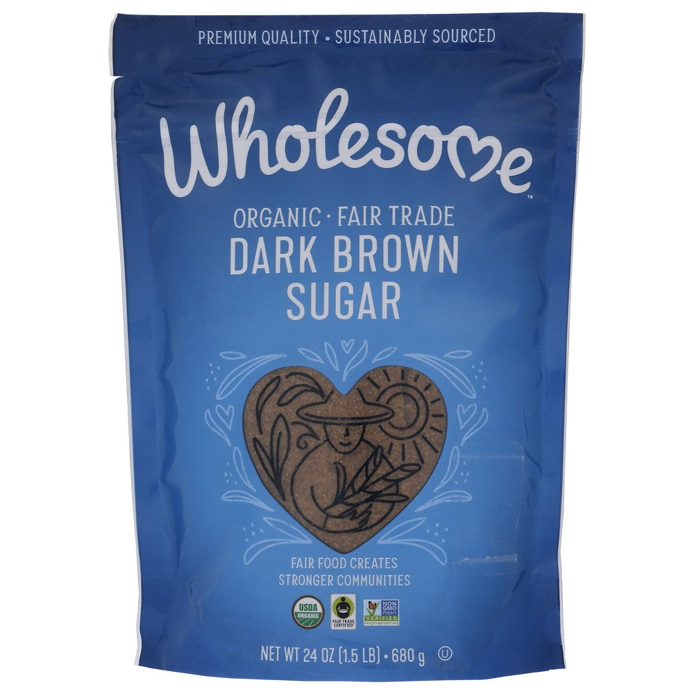 Wholesome Sugar Brown Dark Organic Ftc - 24 Ounce, Case of 6
