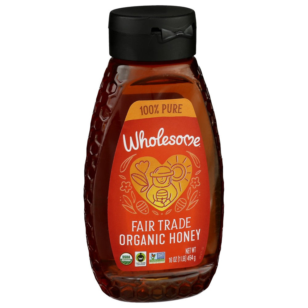 Wholesome Honey Unfiltered Squeeze Bttl Organi - 16 Ounce, Case of 6