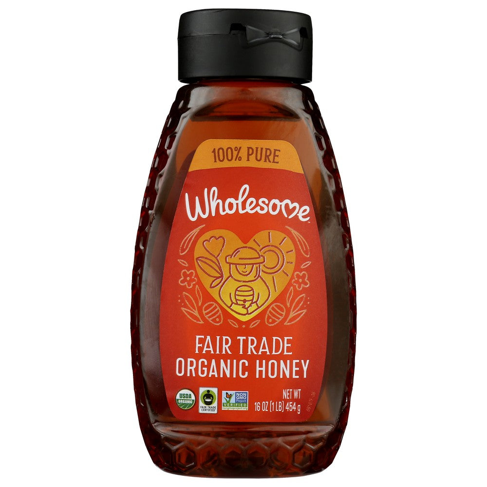 Wholesome Honey Unfiltered Squeeze Bttl Organi - 16 Ounce, Case of 6