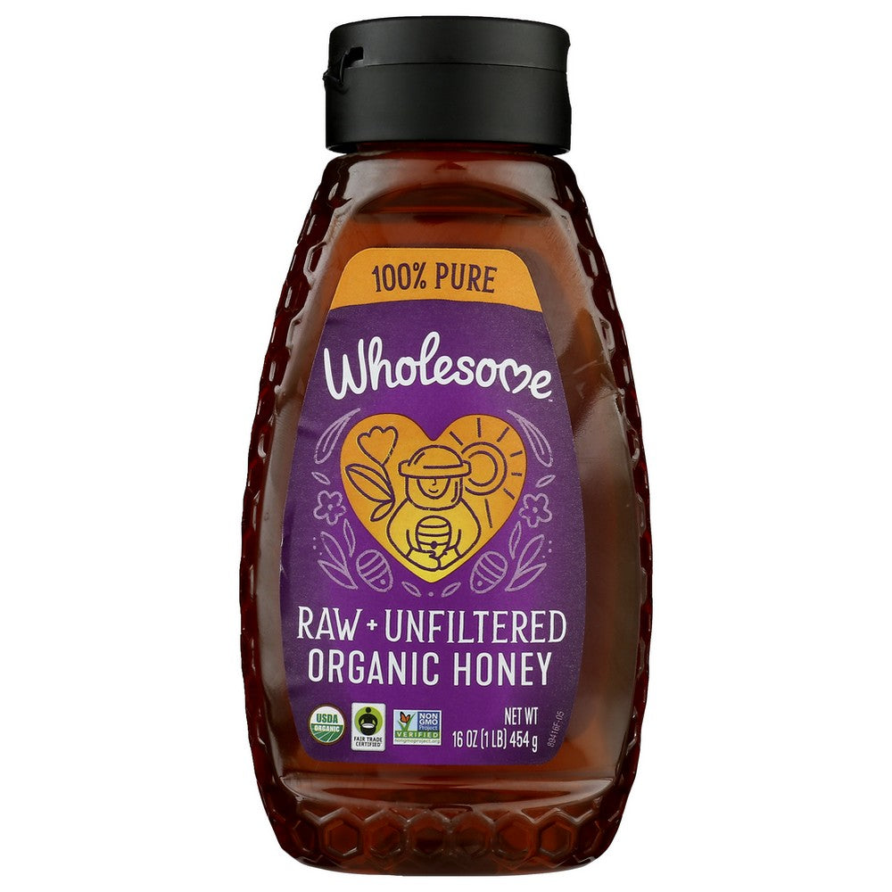 Wholesome Honey Raw Unfilt Squeeze - 16 Ounce, Case of 6