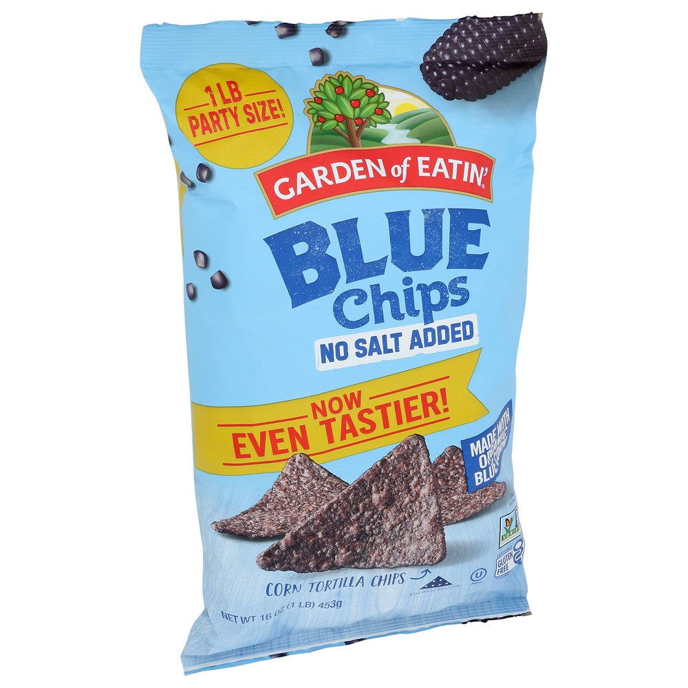 Garden Of Eatin Chip Blue No Salt - 16 Ounce, Case of 12