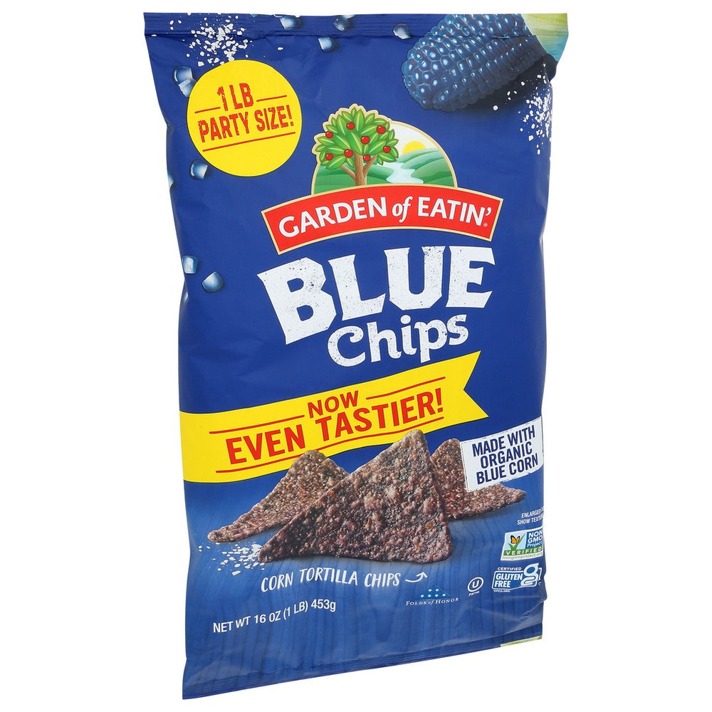Garden Of Eatin Chip Tortilla Blue Corn Party - 16 Ounce, Case of 12