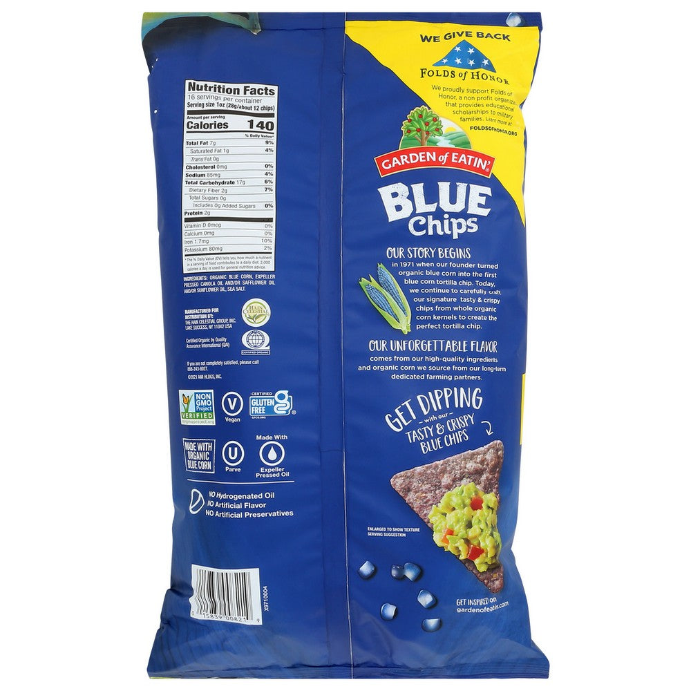 Garden Of Eatin Chip Tortilla Blue Corn Party - 16 Ounce, Case of 12