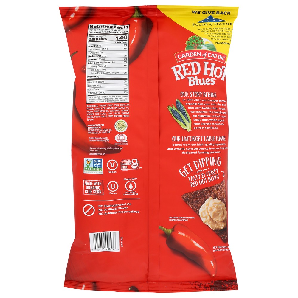 Garden Of Eatin Chip Tortilla Red Hot Blue - 16 Ounce, Case of 12