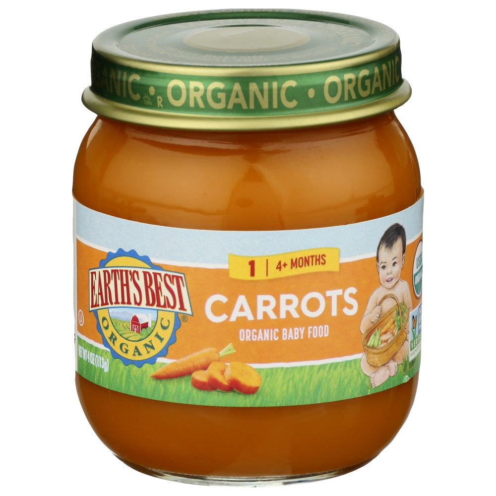 Earths Best Strained Carrots Organic - 4 Ounce, Case of 10