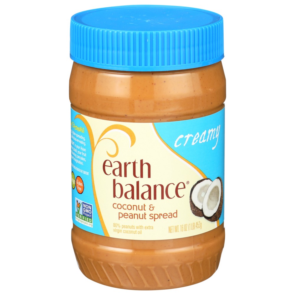 Earth Balance Peanut Butter Creamy Ccnut - 16 Ounce, Case of 12