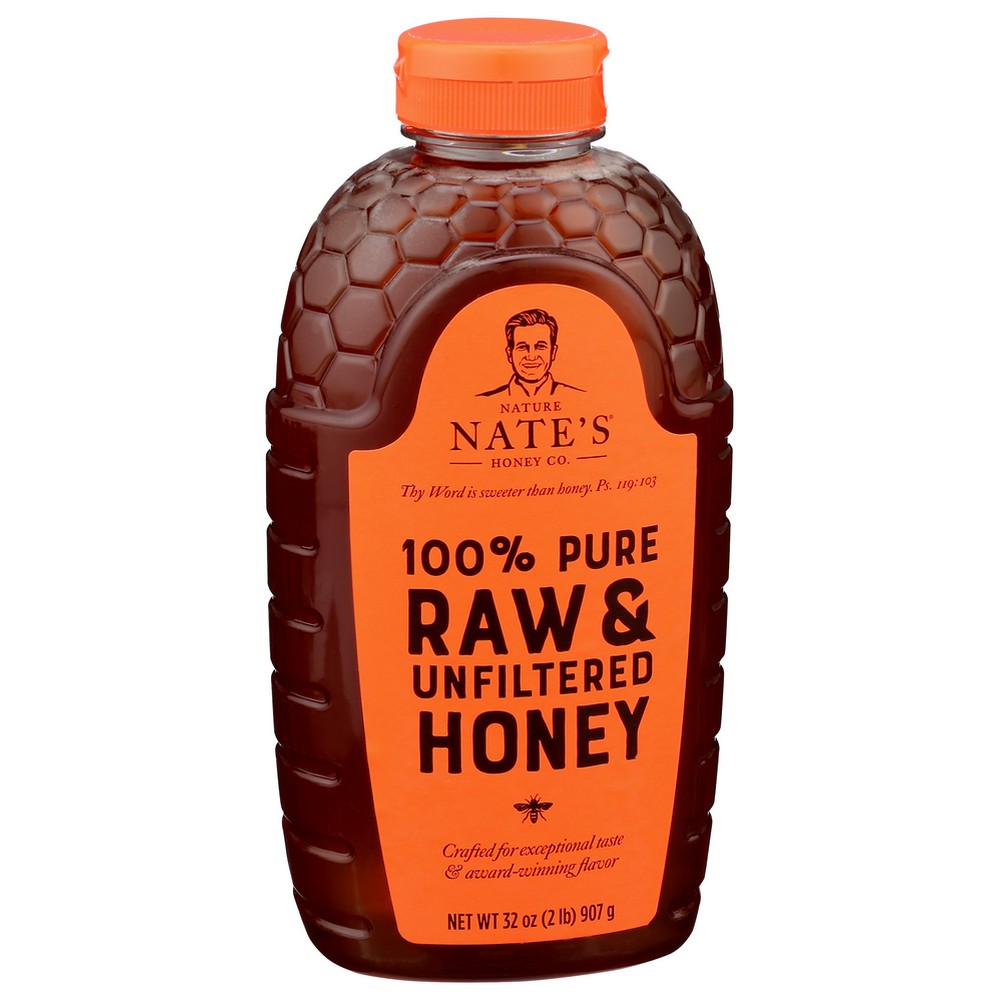 Nature Nates Honey 100% Raw Unfltrd - 32 Ounce, Case of 6