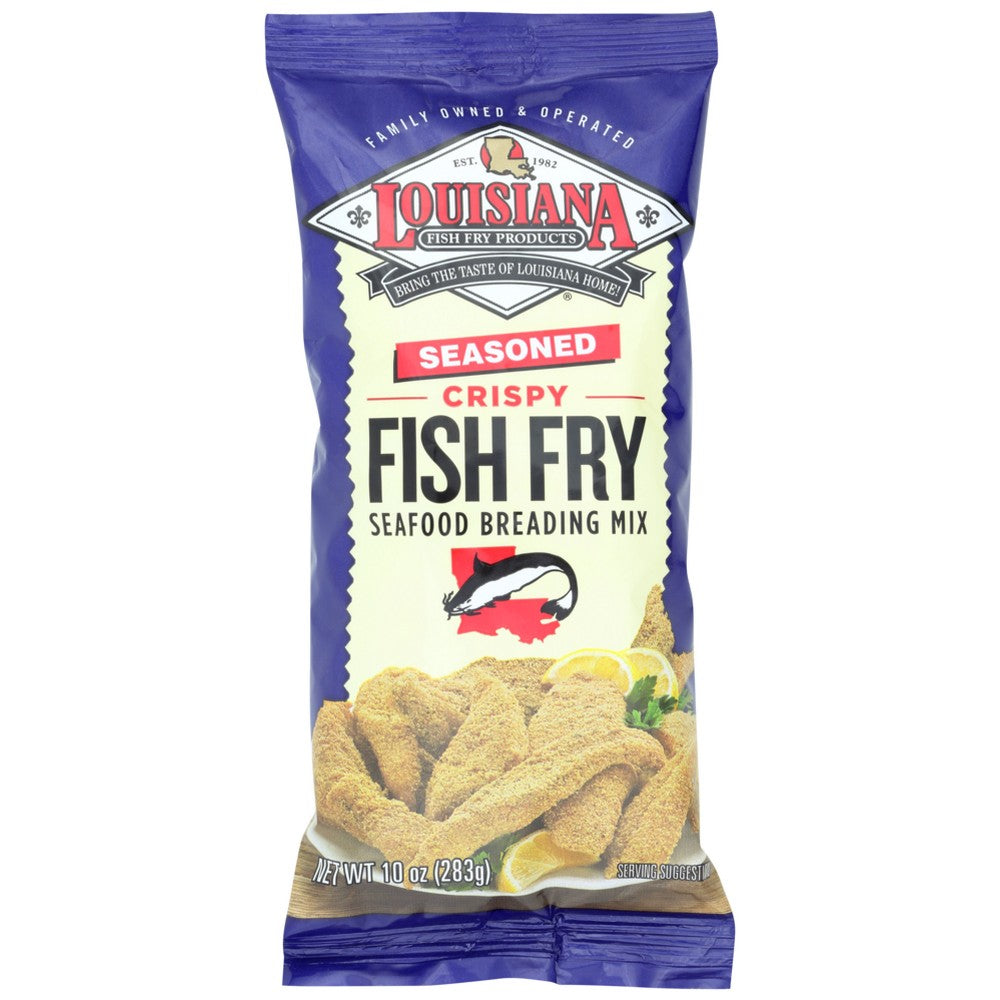 Louisiana Fish Fry Mix Fish Fry Seasoned - 10 Ounce, Case of 12