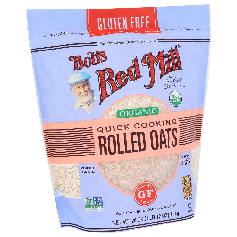 Bobs Red Mill Oats Rolled Qk Cook Og - 28 Ounce, Case of 4