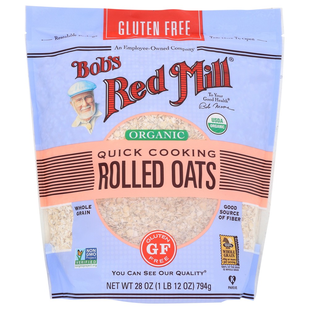 Bobs Red Mill Oats Rolled Qk Cook Og - 28 Ounce, Case of 4