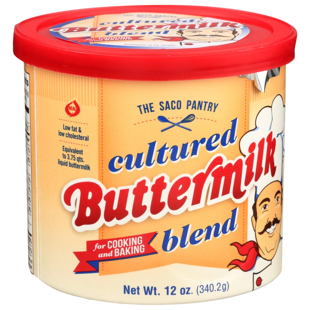 Saco Mix Buttermilk Powder Can - 12 Ounce, Case of 6
