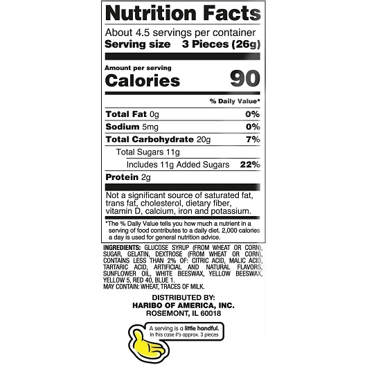 Haribo Confectionery twin Snakes 4 Ounce Size - 12 Per Case.