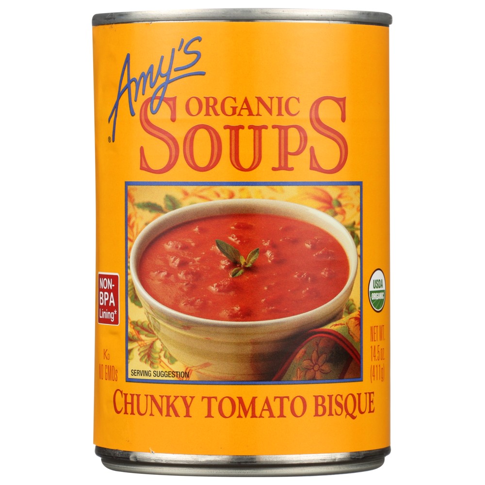 Amys Soup Tomato Bisque Chunky Organic - 15 Ounce, Case of 12