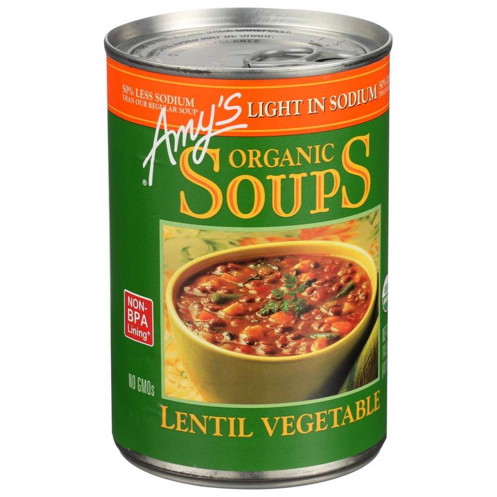 Amys Soup Veg Lentil Organic - 15 Ounce, Case of 12
