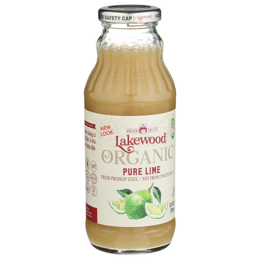 Lakewood Juice Lime Pure Organic - 13 Fluid Ounce, Case of 12