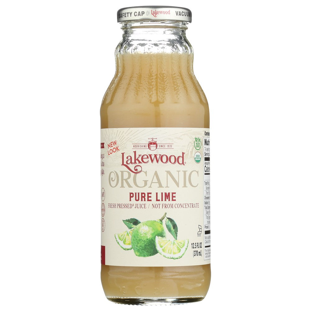 Lakewood Juice Lime Pure Organic - 13 Fluid Ounce, Case of 12