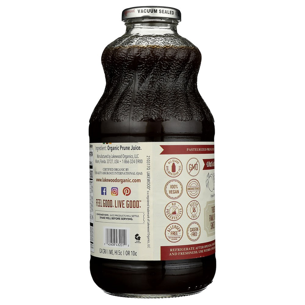 Lakewood Juice Prune Organic - 32 Fluid Ounce, Case of 6