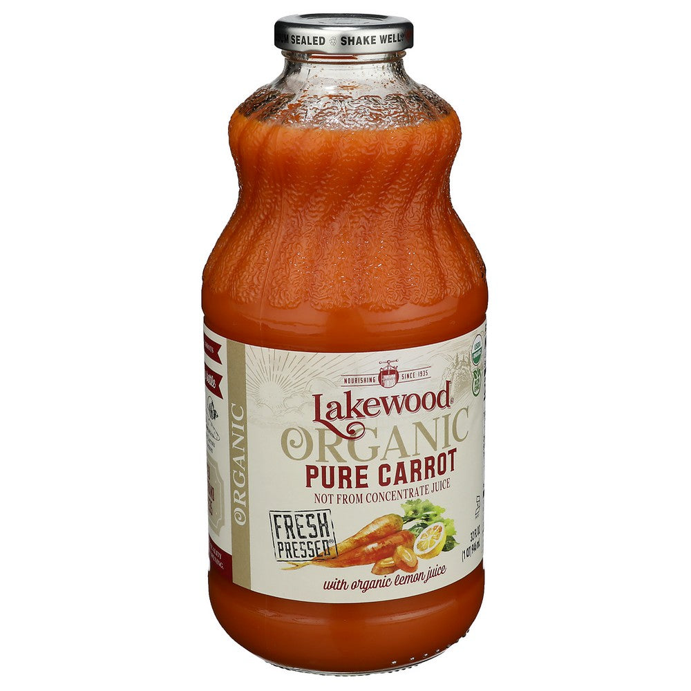 Lakewood Juice Carrot Pure Organic - 32 Fluid Ounce, Case of 6