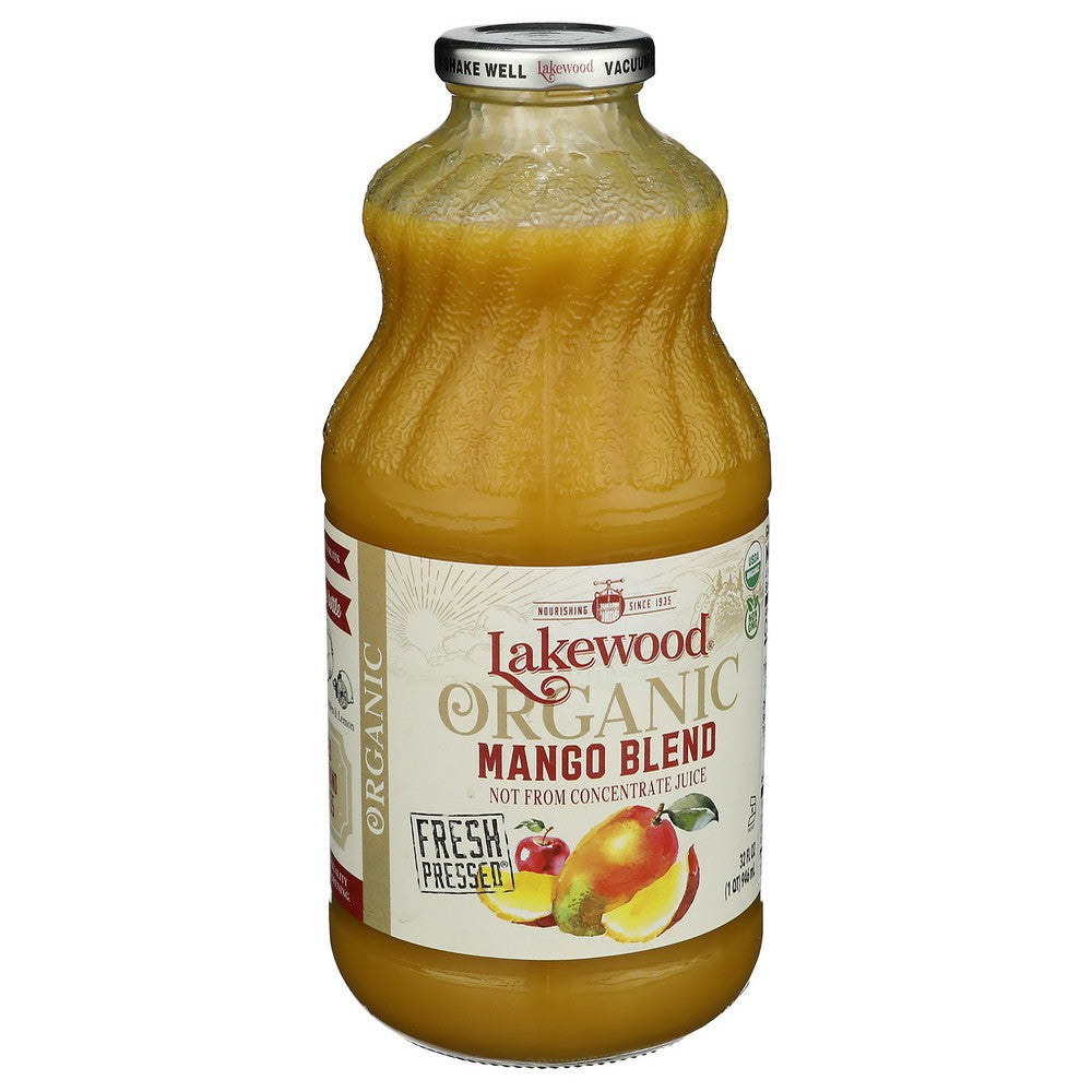 Lakewood Juice Mango Organic - 32 Fluid Ounce, Case of 6