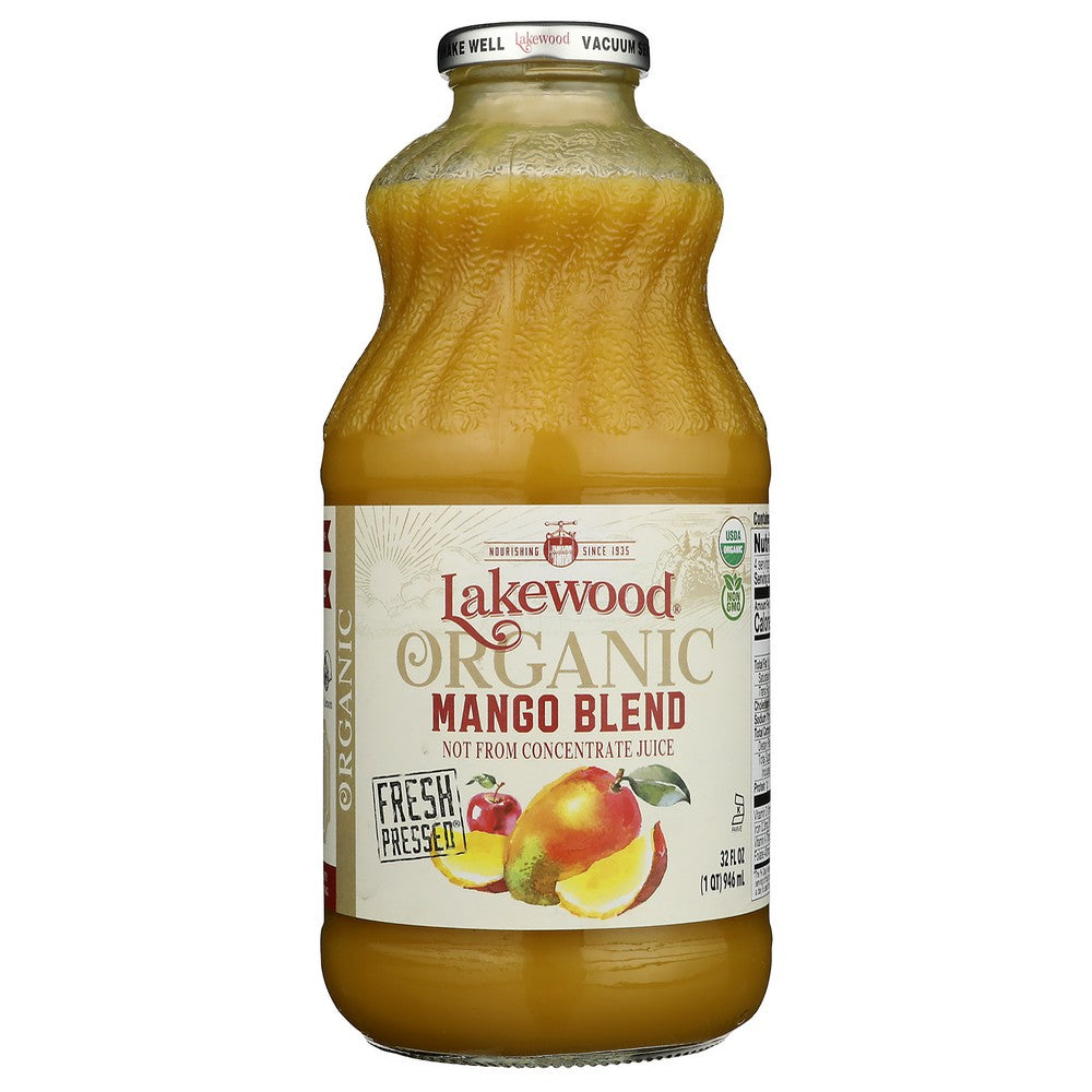 Lakewood Juice Mango Organic - 32 Fluid Ounce, Case of 6