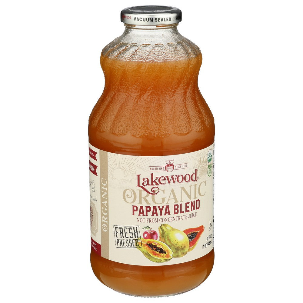 Lakewood Juice Papaya Organic - 32 Fluid Ounce, Case of 6