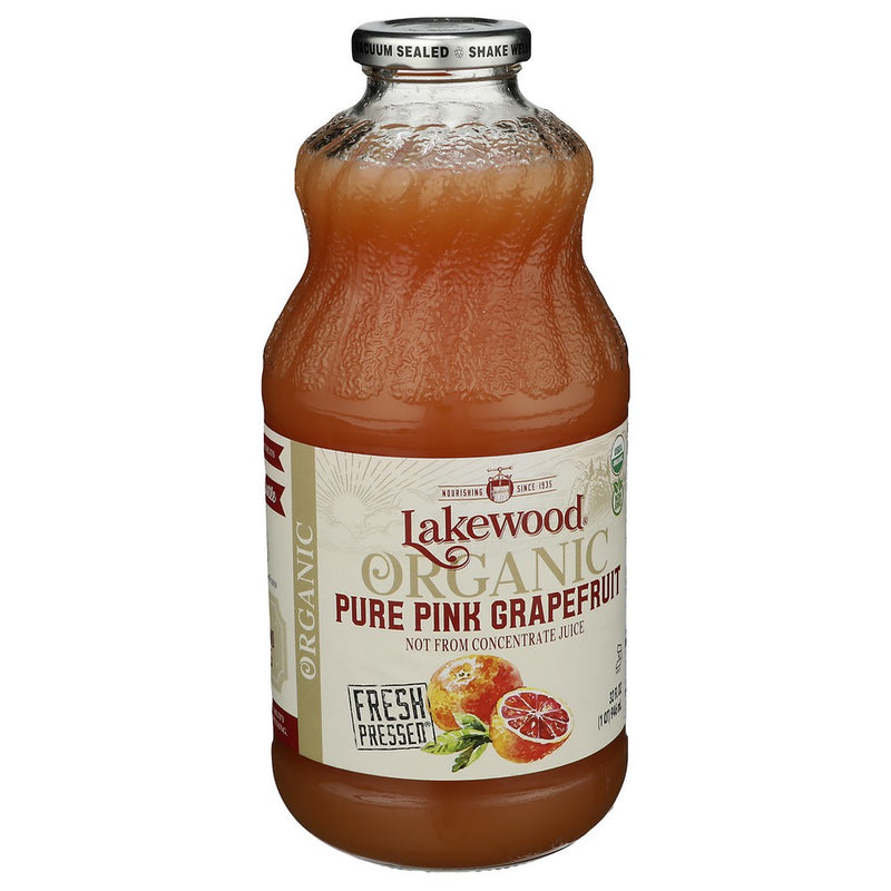 Lakewood Loq39, Juice Grapefruit Pink Pure Og Organicanic Pure Pink Grapefruit 32 Fluid Ounce,  Case of 6