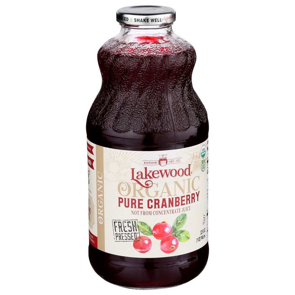 Lakewood Juice Cranberry Pure Organic - 32 Fluid Ounce, Case of 6