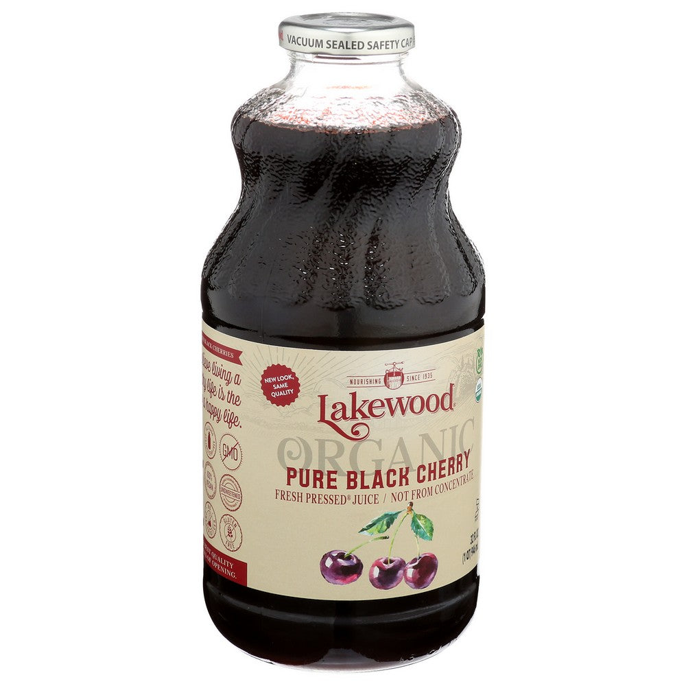 Lakewood Juice Black Cherry Pure Organic - 32 Fluid Ounce, Case of 6