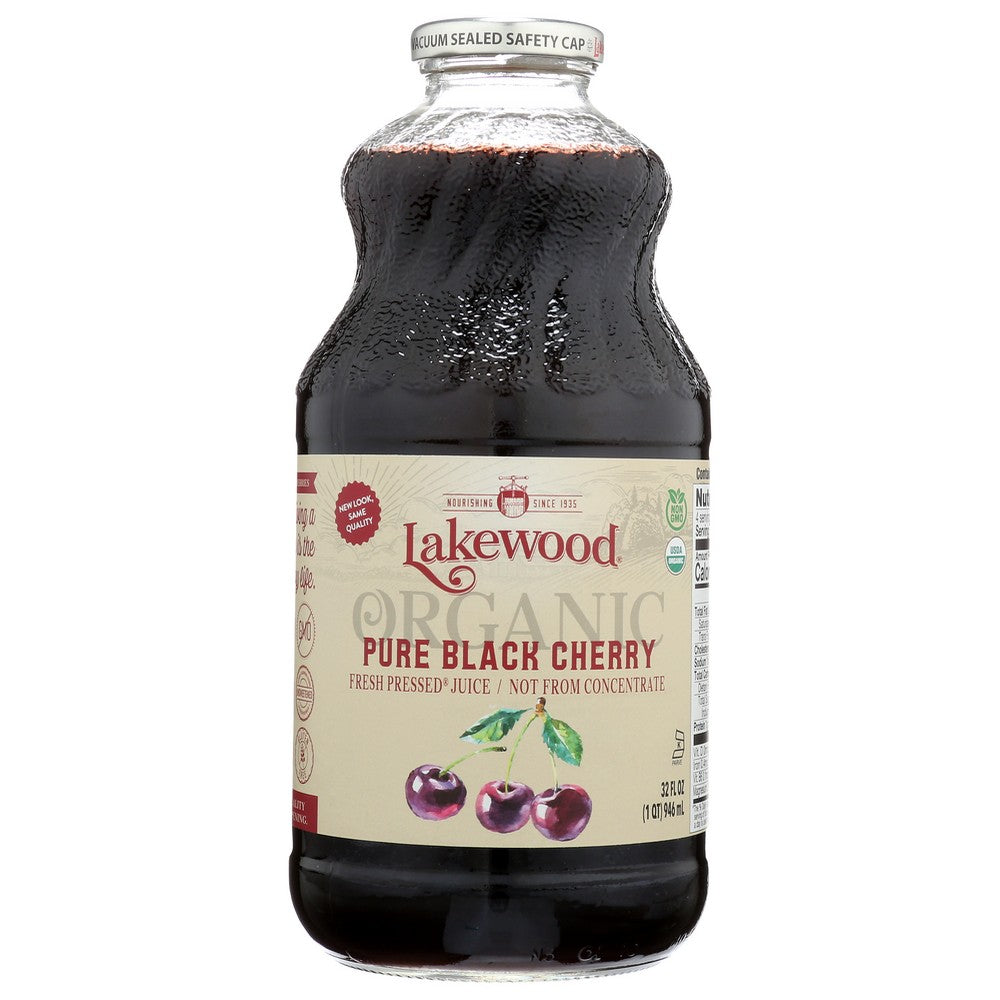Lakewood Juice Black Cherry Pure Organic - 32 Fluid Ounce, Case of 6