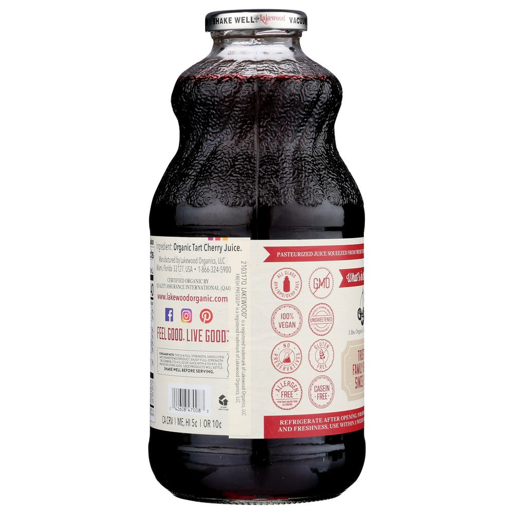 Lakewood Juice Cherry Tart Pure Organic - 32 Fluid Ounce, Case of 6