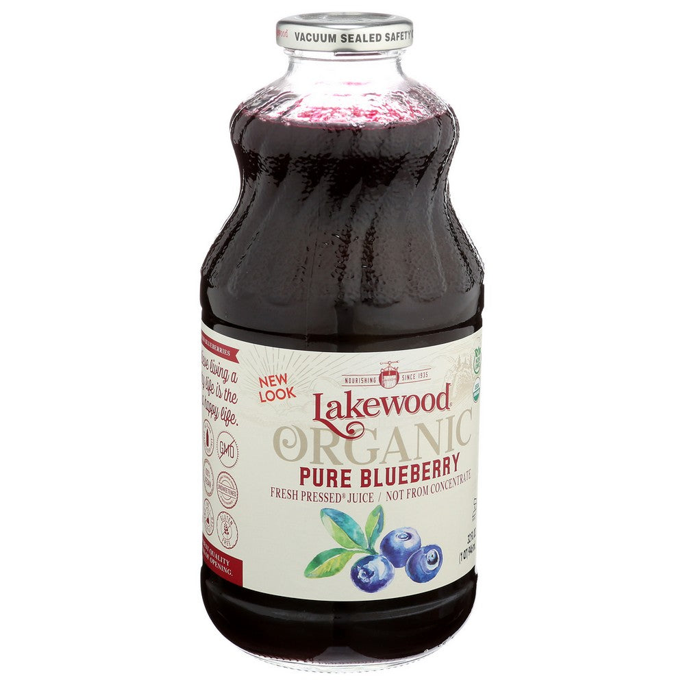 Lakewood Juice Blueberry Pure Organic - 32 Fluid Ounce, Case of 6