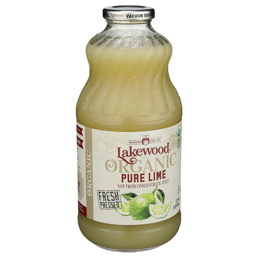 Lakewood Juice Pure Lime Organic - 32 Fluid Ounce, Case of 6