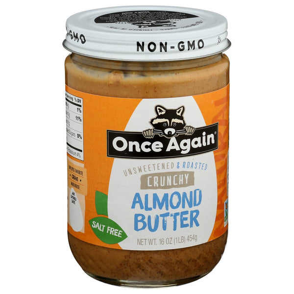 Once Again™ , Once Again Crunchy Almond Butter, Unsweetened & Salt-Free, 16 Oz.,  Case of 6