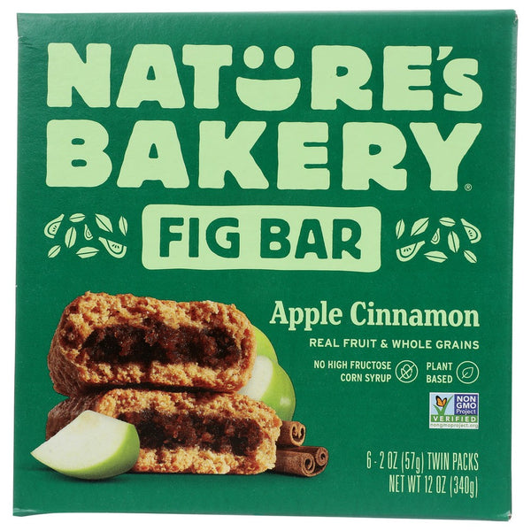 Nature's Bakery 1501010330, Nature's Bakery Stone Ground Whole Wheat Fig Bars, Apple Cinnamonamon, 6 Bars,  Case of 6