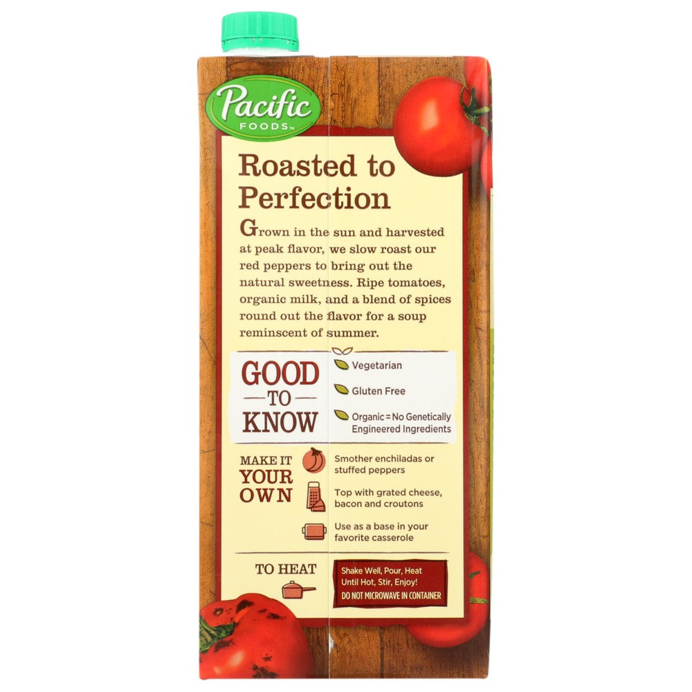 Pacific Foods Soup Creamy Roasted Pepper Tomat - 32 Ounce, Case of 12