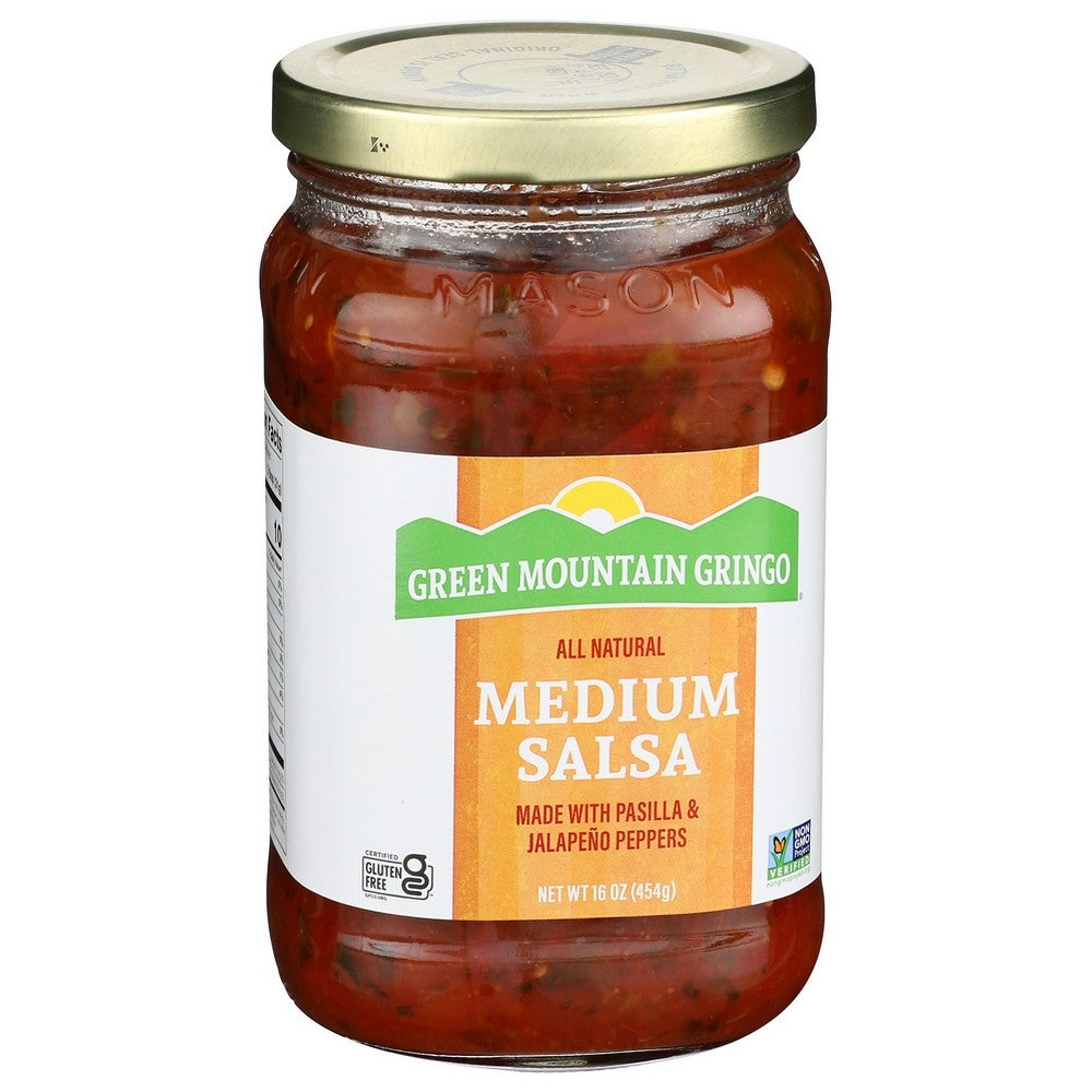 Green Mountain Gringo Salsa Medium - 16 Ounce, Case of 6