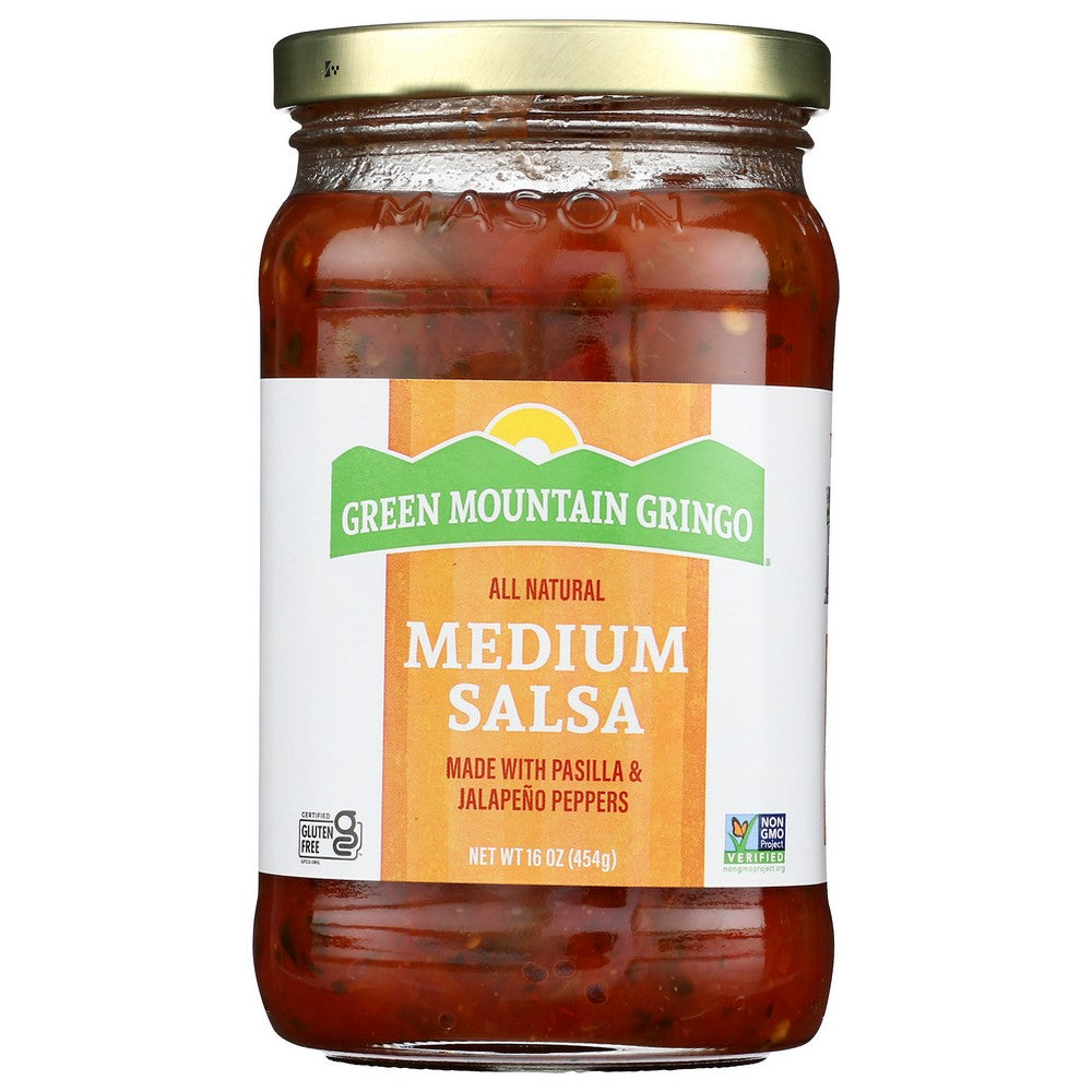 Green Mountain Gringo Salsa Medium - 16 Ounce, Case of 6