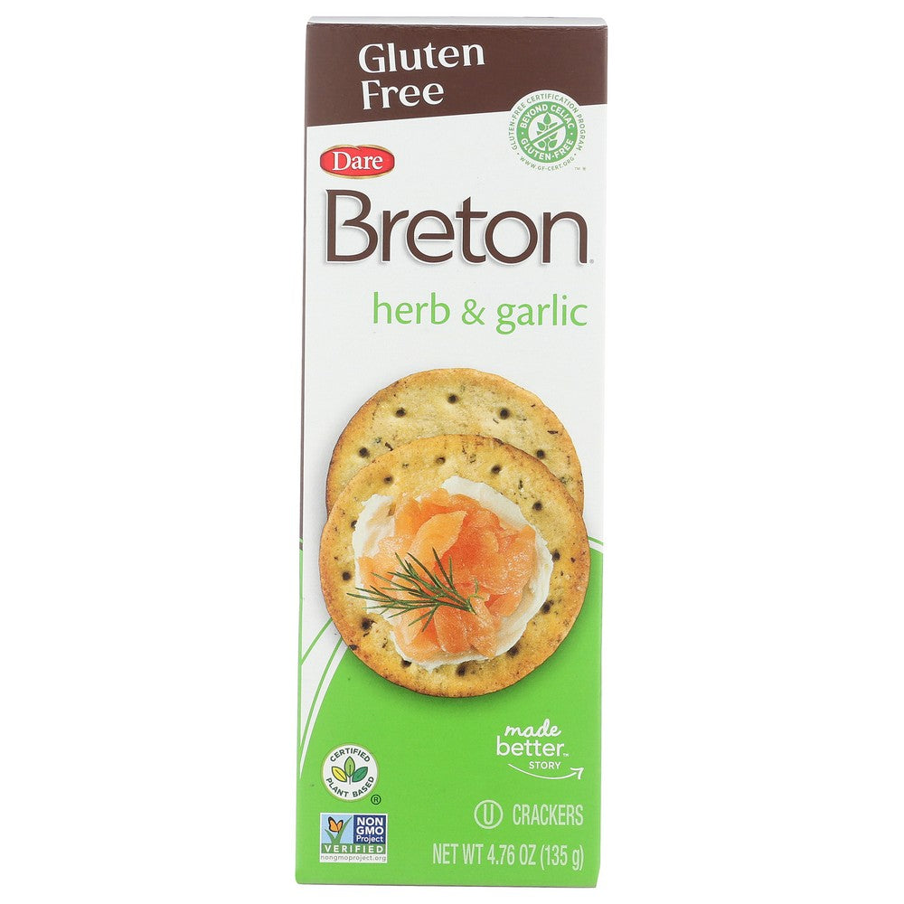 Dare Breton Crkr Herb Garlc - 5 Ounce, Case of 6