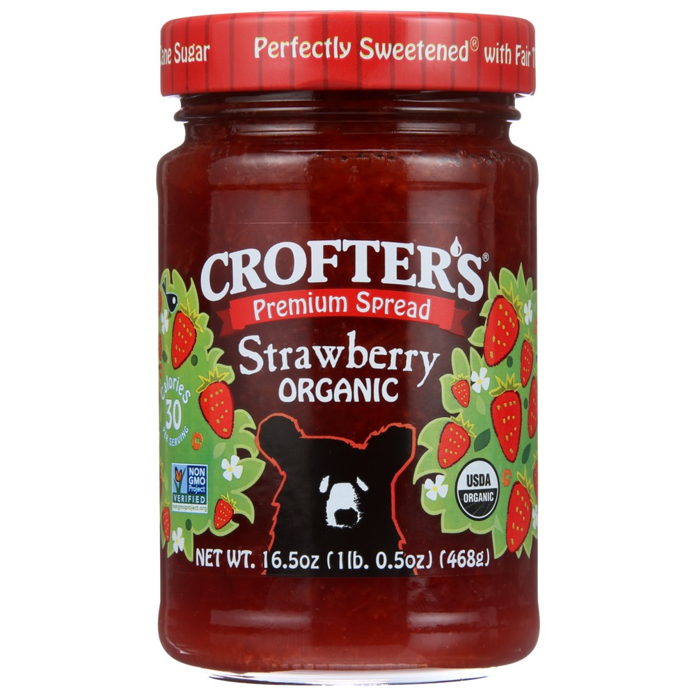 Crofters Conserve Strwbrry Organic - 17 Ounce, Case of 6