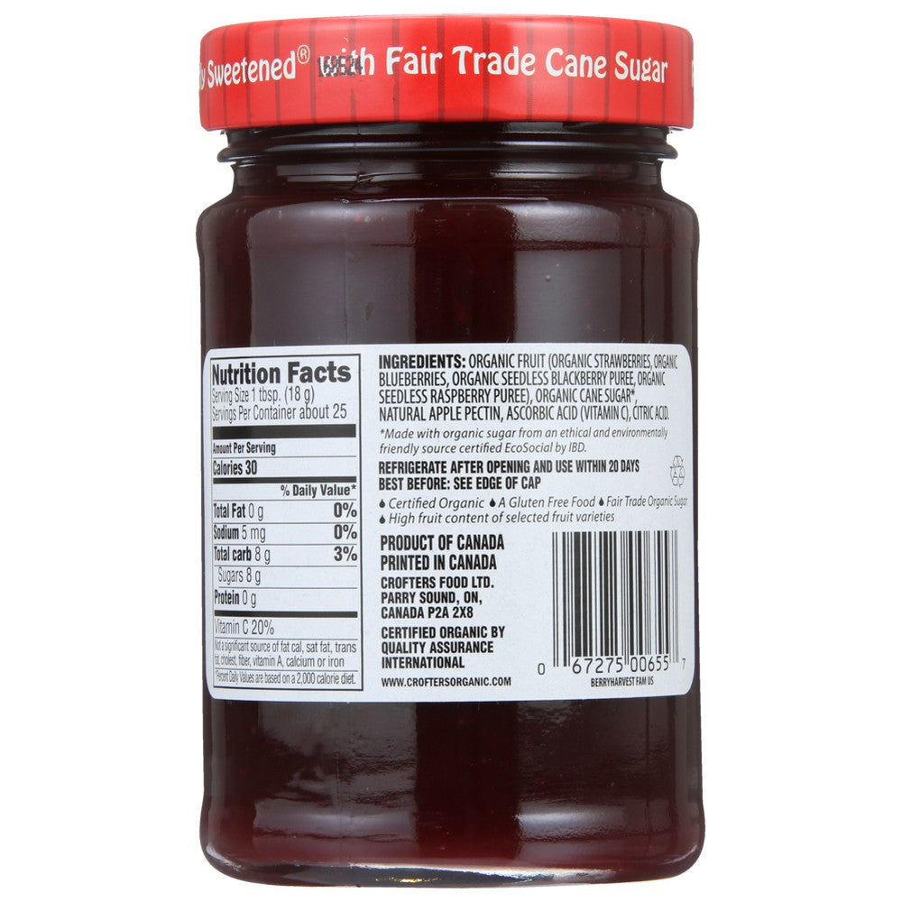 Crofters Sprd Fruit Berry Harvest - 17 Ounce, Case of 6
