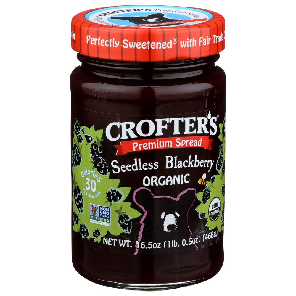 Crofters Fruit Sprd Blckbrry Sdlss - 17 Ounce, Case of 6