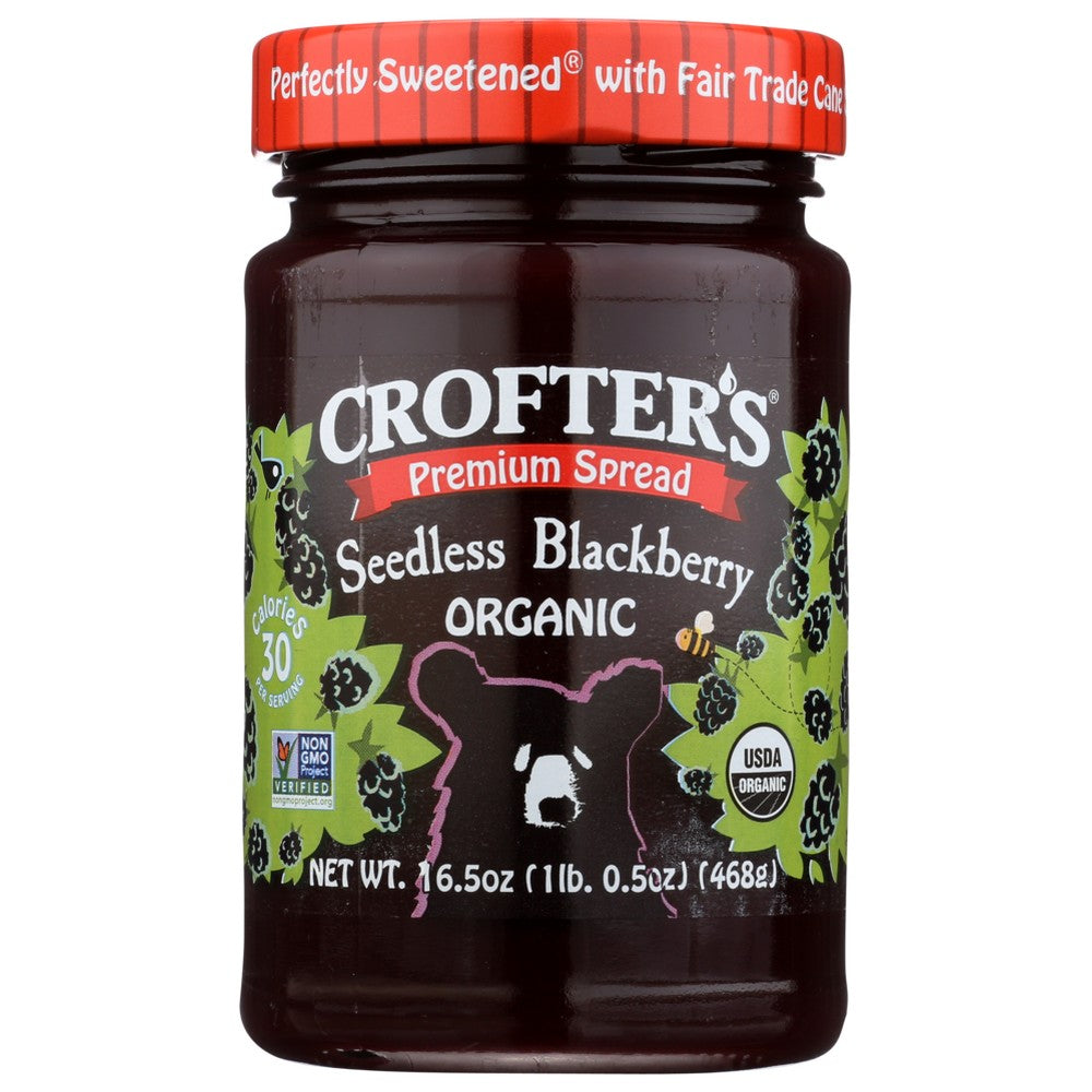 Crofters Fruit Sprd Blckbrry Sdlss - 17 Ounce, Case of 6